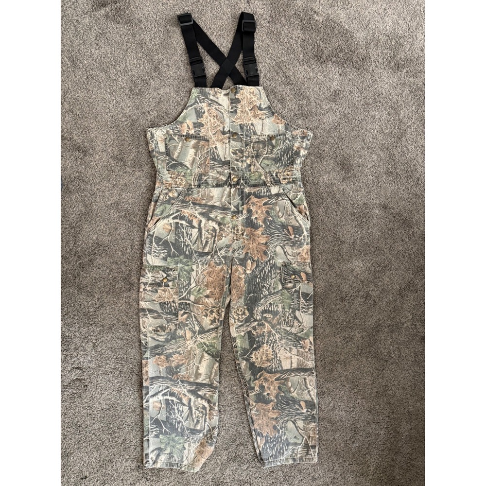 Cabela's Seclusion 3D Camo Overalls Mens Medium Regular Hunting Cargo Bibs